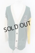 ZARA / スクールカーディガン EU L グリーンｘイエローｘアイボリー O-24-11-10-072-ZA-to-YM-ZT240