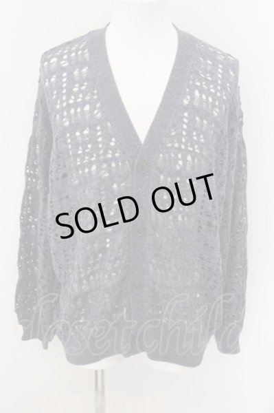 画像1: HARE / ランダムスカシアミニットカーディガン F ブルー O-24-11-10-074-HA-to-YM-ZT275 (1)