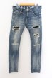 画像1: BUFFALO BOBS / HOUSTON-BURST ダメージ加工タイトストレッチデニムパンツ 1 インディゴ O-24-11-10-083-BU-pa-YM-ZT285 (1)