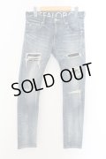 BUFFALO BOBS / HOUSTON-BURST ダメージ加工タイトストレッチデニムパンツ 1 インディゴ O-24-11-10-083-BU-pa-YM-ZT285
