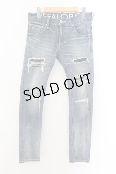 画像1: BUFFALO BOBS / HOUSTON-BURST ダメージ加工タイトストレッチデニムパンツ 1 インディゴ O-24-11-10-083-BU-pa-YM-ZT285 (1)