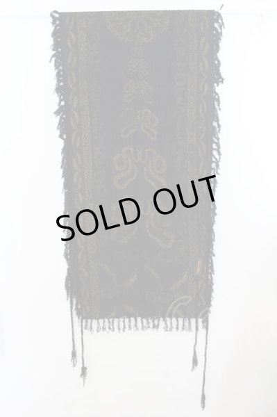 画像2: 14th Addiction / フリンジロングマフラーストール  ブラックｘゴールド O-24-11-10-088-14-za-YM-OS (2)