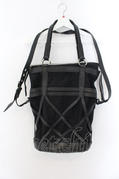 画像1: KMRii / KMRII 2WAY CANVAS MESH バッグ  ブラック O-24-11-10-090-KM-ba-YM-ZT-MK001 (1)