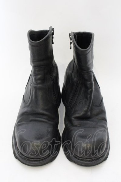 画像2: JULIUS / サイドジップエレベーターブーツ 2（約27cm） ブラック O-24-11-10-094-JU-sho-YM-ZT-S004 (2)