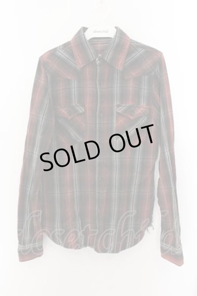 画像1: CIVARIZE / コーティングチェックウエスタンシャツ 44 レッド O-24-11-10-024-CI-sh-YM-ZT284 (1)