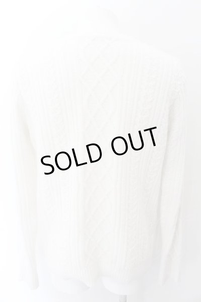 画像4: GOSTAR DE FUGA / Canal ボーダーケーブル柄プルオーバーニット 44 ホワイト O-24-11-13-050-GO-to-YM-OS (4)