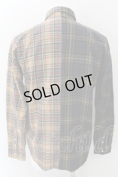 画像2: GOSTAR DE FUGA / バイカラーチェックシャツ 44 ネイビーｘブラウン O-24-11-13-052-GO-sh-YM-OS (2)