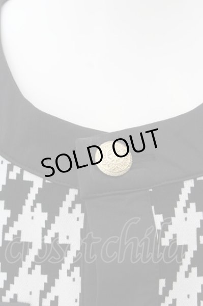 画像2: CavariA / ハウンズトゥースノーカラージャケット 44 ホワイトｘブラック O-24-11-13-061-Ca-ja-YM-ZT288 (2)