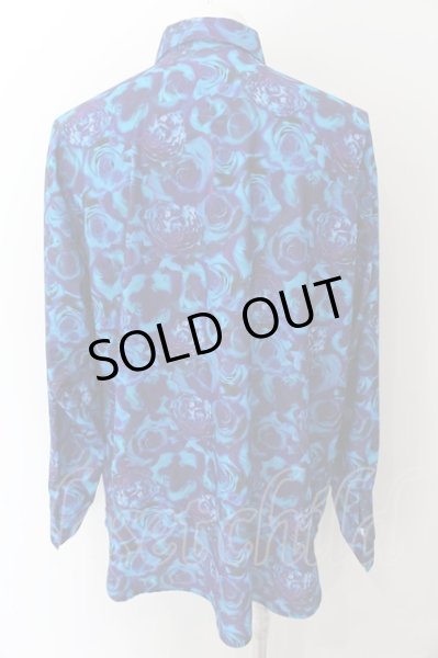 画像2: CavariA / ローズ総柄BIGシャツ 44 ブルー O-24-11-13-062-Ca-sh-YM-ZT292 (2)