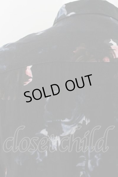 画像2: ZARA / リラックスフィット総柄シャツ EU M ブラック O-24-11-13-063-ZA-sh-YM-OS (2)