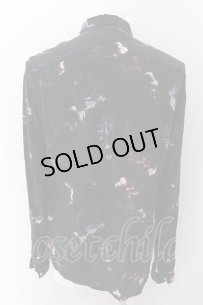 画像3: ZARA / リラックスフィット総柄シャツ EU M ブラック O-24-11-13-063-ZA-sh-YM-OS (3)