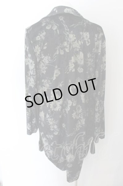 画像2: NO ID. / ショールカラーベロアガウン 2 ブラック（フラワー） O-24-11-13-068-NO-to-YM-ZT288 (2)