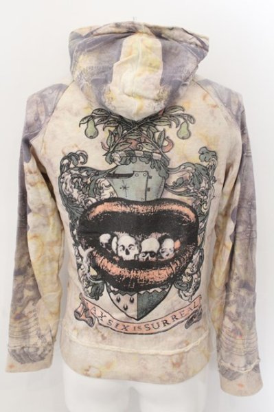 画像4: maxsix / シュルレアリスム総柄パーカー M アイボリー O-24-11-13-007-ma-to-YM-ZT287 (4)