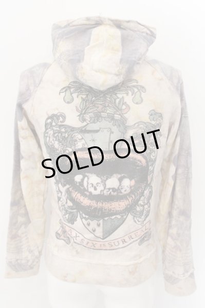 画像4: maxsix / シュルレアリスム総柄パーカー M アイボリー O-24-11-13-007-ma-to-YM-ZT287 (4)