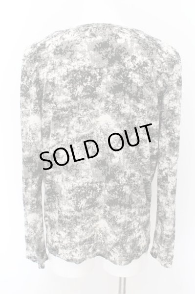 画像2: Aegnoir / ドレープネック総柄カットソー XL ブラックｘホワイト O-24-11-17-036-AE-to-YM-ZT270 (2)