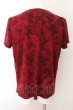 画像2: Aegnoir / ドレープネック総柄Tシャツ XL レッド O-24-11-17-037-AE-ts-YM-ZT270 (2)
