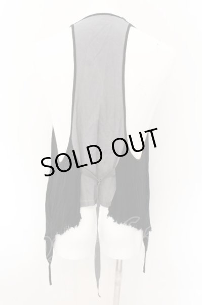 画像2: bajra / リネン混ガーゼベスト 0 ブラックｘグレー O-24-11-17-062-ba-to-YM-ZT239 (2)