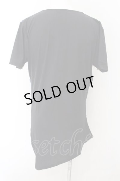 画像2: CIVARIZE / モードドレープフラワーTシャツ 46 ブラックｘブルー O-24-11-17-007-CI-ts-YM-OS (2)