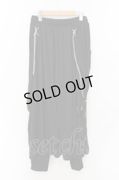 画像2: CIVARIZE / チェーン付きレイヤードパンツ F ブラック O-24-11-17-075-CI-pa-YM-ZT239 (2)