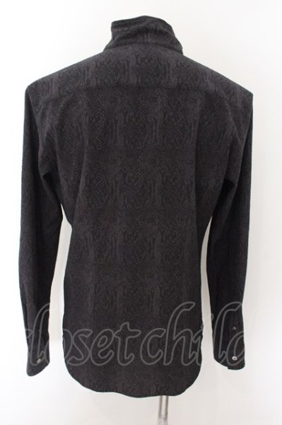 画像3: TORNADO MART / クロコプリントサッカーシャツ LL ブラック O-24-11-17-013-TO-sh-YM-ZT268 (3)