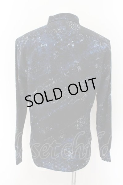 画像2: TORNADO MART / 組子ジオメトリックプリントシャツ LL ネイビー O-24-11-17-014-TO-sh-YM-ZT268 (2)