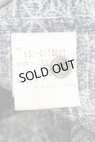 画像3: TORNADO MART / 組子ジオメトリックプリントシャツ LL ネイビー O-24-11-17-014-TO-sh-YM-ZT268 (3)