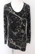 画像1: CIVARIZE / Crack 総柄アシンメトリーロングカットソー 44 ブラック O-24-11-17-017-CI-to-YM-OS (1)