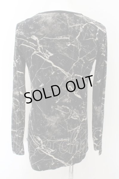 画像2: CIVARIZE / Crack 総柄アシンメトリーロングカットソー 44 ブラック O-24-11-17-017-CI-to-YM-OS (2)