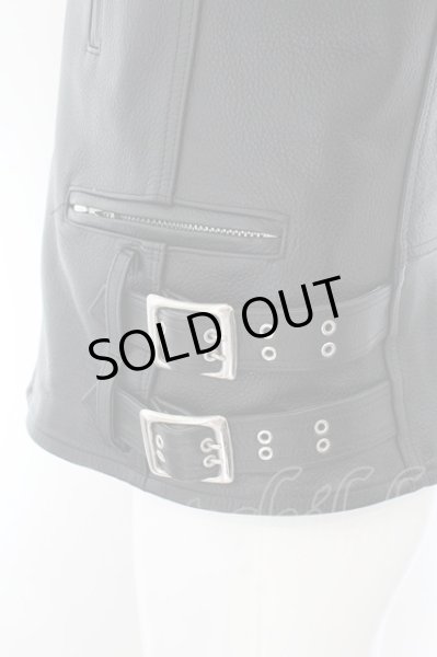 画像2: Moonage Devilment / カウレザーダブルライダースジャケット 46 ブラック O-24-11-17-002-Mo-ou-YM-OS (2)