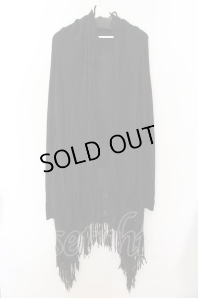 画像1: NO ID. / モヘヤMIXニット3WAYフリンジガウンカーディガン 2 ブラック O-24-11-17-024-NO-ja-YM-ZT269 (1)