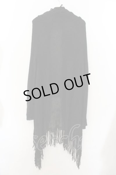 画像2: NO ID. / モヘヤMIXニット3WAYフリンジガウンカーディガン 2 ブラック O-24-11-17-024-NO-ja-YM-ZT269 (2)