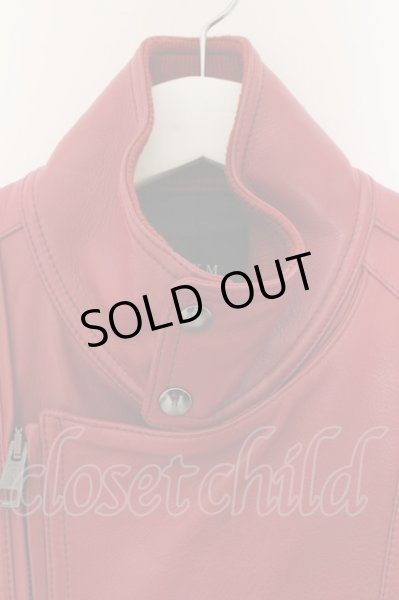 画像2: AKM / ゴートシュリンクレザーダブルライダースジャケット L レッド O-24-11-22-004-AK-ou-YM-ML002 (2)