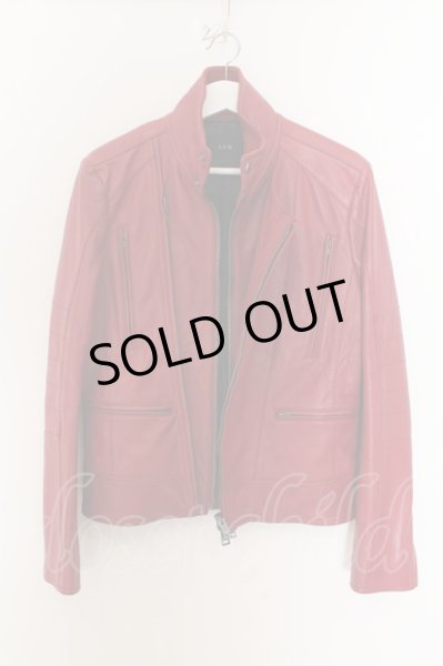 画像4: AKM / ゴートシュリンクレザーダブルライダースジャケット L レッド O-24-11-22-004-AK-ou-YM-ML002 (4)