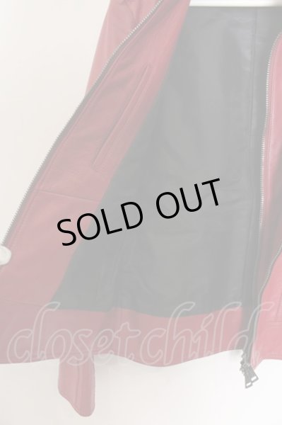 画像6: AKM / ゴートシュリンクレザーダブルライダースジャケット L レッド O-24-11-22-004-AK-ou-YM-ML002 (6)