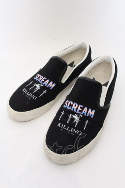 画像1: Moonage Devilment(清春) / SCREAM スリッポン  ブラック O-24-11-22-058-Mo-sho-YM-ZT-S002