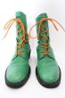 画像2: NO ID. / 8ホールレースアップブーツ 40 グリーンｘオレンジ O-24-11-22-062-NO-sho-YM-ZT-S005 (2)