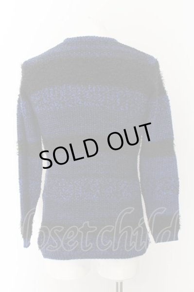 画像2: CIVARIZE / Intricateランダムボーダーニット 44 ブルーｘブラック O-24-11-22-008-CI-to-YM-OS (2)