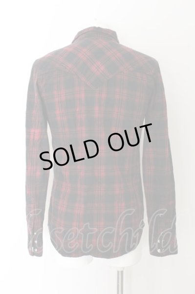 画像3: MIDAS / コーティングチェックウエスタンシャツ M レッド O-24-11-22-009-MI-to-YM-ZT248 (3)