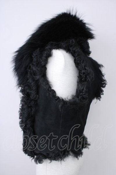 画像3: LGB / VEST/FUR/W/M【メンズ1】ラムファーベスト 1 ブラック T-24-11-29-001-LG-to-YM-ZT194 (3)