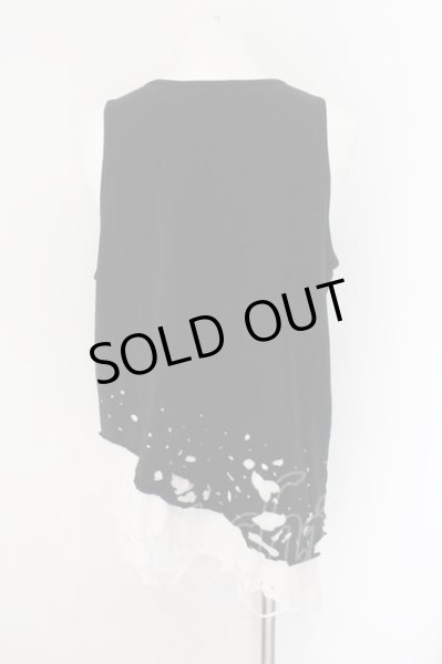 画像2: NOVESSEL / ダメージレイヤードタンクトップ F ブラックｘホワイト O-24-11-30-033-NO-to-YM-ZT393 (2)