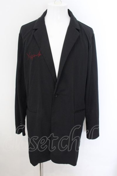 画像1: Xspada / 刺繍ロングテーラード L ブラック O-24-11-30-006-Xs-sh-YM-ZT204 (1)