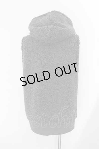 画像3: NO ID. BLACK / ボアノースリーブフーデッドベスト ONE チャコール O-24-11-30-044-NO-ja-YM-M001 (3)