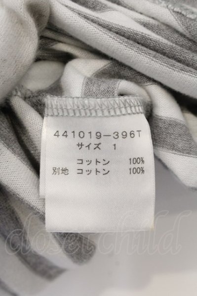 画像3: NO ID. BLACK / コットンボーダーラウンドロングカットソー 1 グレーｘホワイト O-24-11-30-046-NO-to-YM-ZT234 (3)