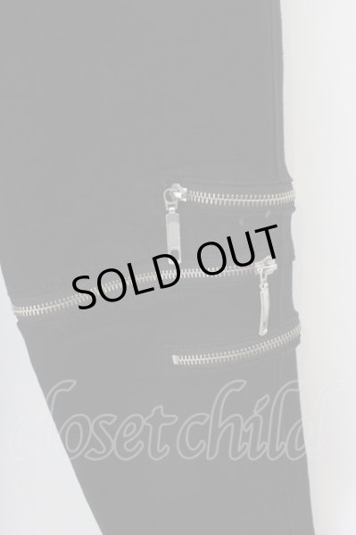 画像3: CavariA / ニーZIPストレッチデニムパンツ 46 ブラック O-24-11-30-050-Ca-pa-YM-ZT218 (3)