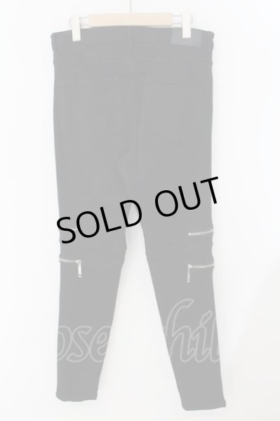 画像4: CavariA / ニーZIPストレッチデニムパンツ 46 ブラック O-24-11-30-050-Ca-pa-YM-ZT218 (4)