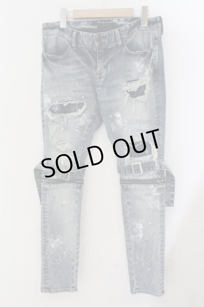 画像1: CIVARIZE / ベルトデザイン膝ZIPスキニーデニムパンツ 44 インディゴ O-24-11-30-054-CI-pa-YM-ZT218 (1)