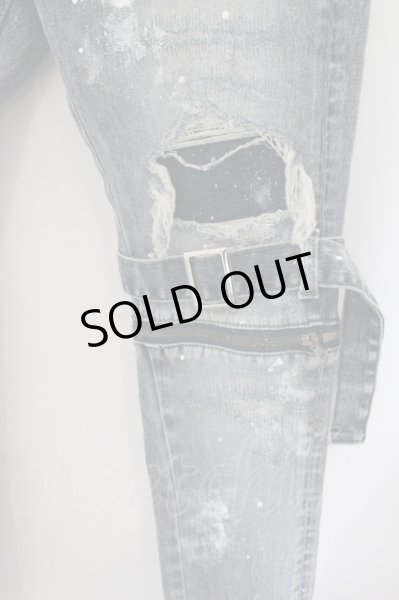 画像3: CIVARIZE / ベルトデザイン膝ZIPスキニーデニムパンツ 44 インディゴ O-24-11-30-054-CI-pa-YM-ZT218 (3)