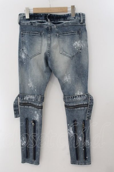 画像4: CIVARIZE / ベルトデザイン膝ZIPスキニーデニムパンツ 44 インディゴ O-24-11-30-054-CI-pa-YM-ZT218 (4)