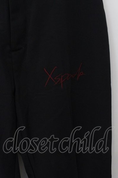 画像2: Xspada / 刺繍スリットスラックスパンツ M ブラック O-24-11-30-060-Xs-pa-YM-ZT218 (2)