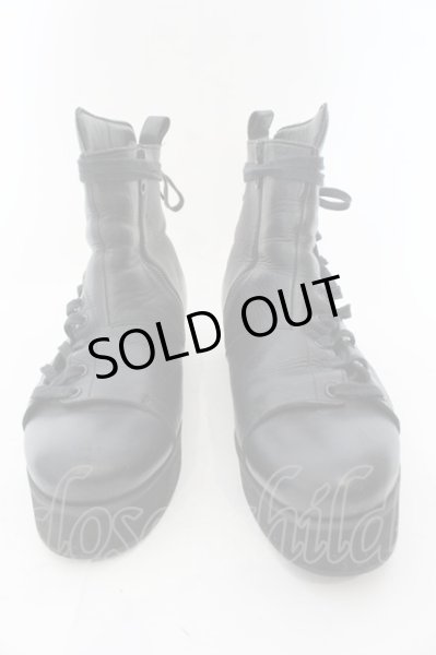 画像2: NO ID. / ハイカットサイドレースアップブーツ 40（約26.5） ブラック O-24-11-30-072-NO-sho-YM-ZT4000 (2)